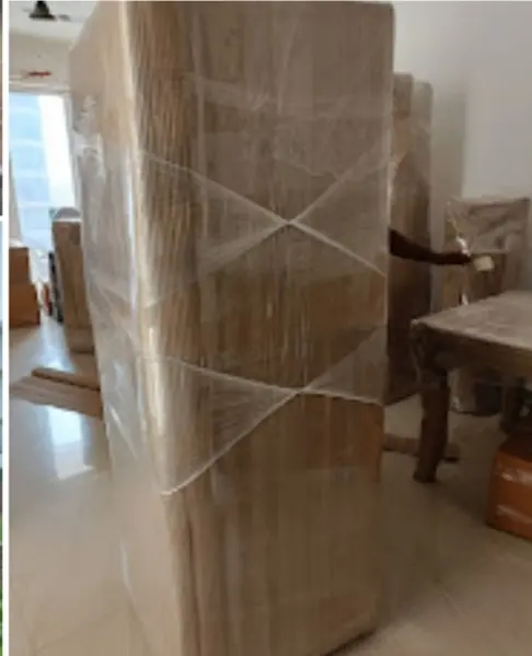 Wardrobe sealed with cardboard and tape